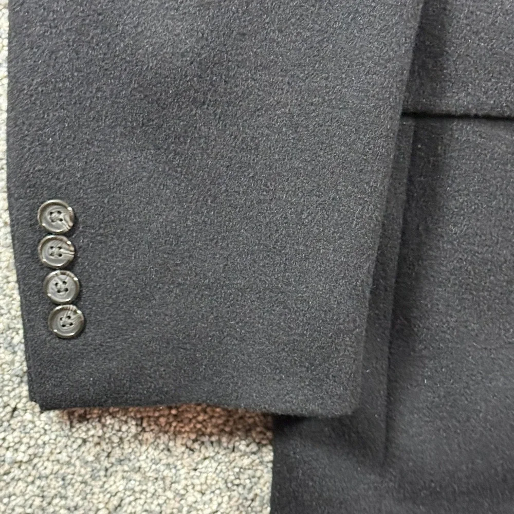 Bill Blass Mens 44L Black 100% Camel Hair Sport Coat Blazer B1002 Grand Luxe